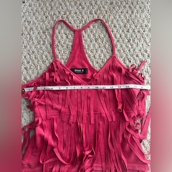Blue B Hot Pink Fringe Camisole Top with Spaghetti straps size S - Picture 7 of 7